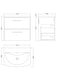 image 2 of Balterley Modern Bathroom 2 Soft Close Drawer Wall Hung Vanity & Basin | Grey | Anthracite Woodgrain | 569 x 610 x 440mm