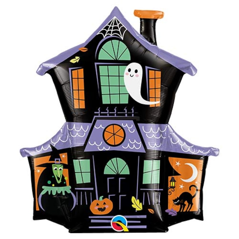 image 1 of Haunted House Halloween Giant Helium Foil Balloon 95cm / 37 in