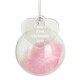 image 6 of Personalised Free Text Pink Feather Glass Bauble With Heart Tag