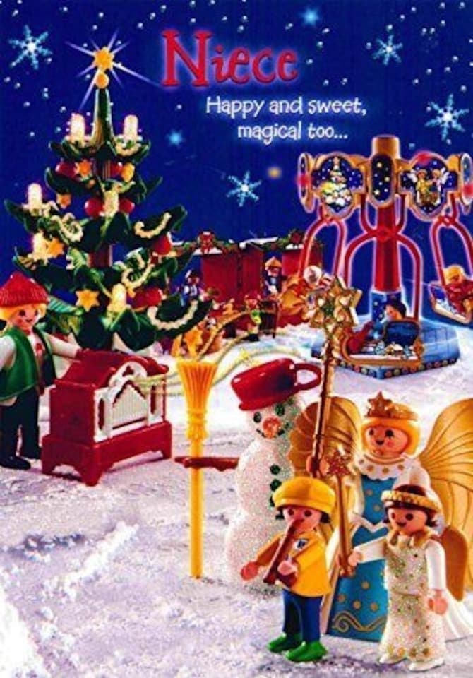 image 1 of Niece, Happy and Sweet, magical too...'Playmobil Christmas Card