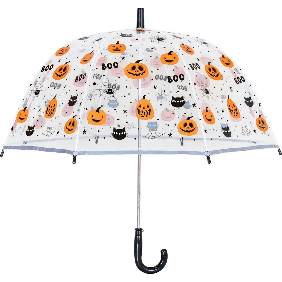 image 1 of X-brella Childrens/Kids Halloween Pumpkin Umbrella - Clear/Orange - One Size