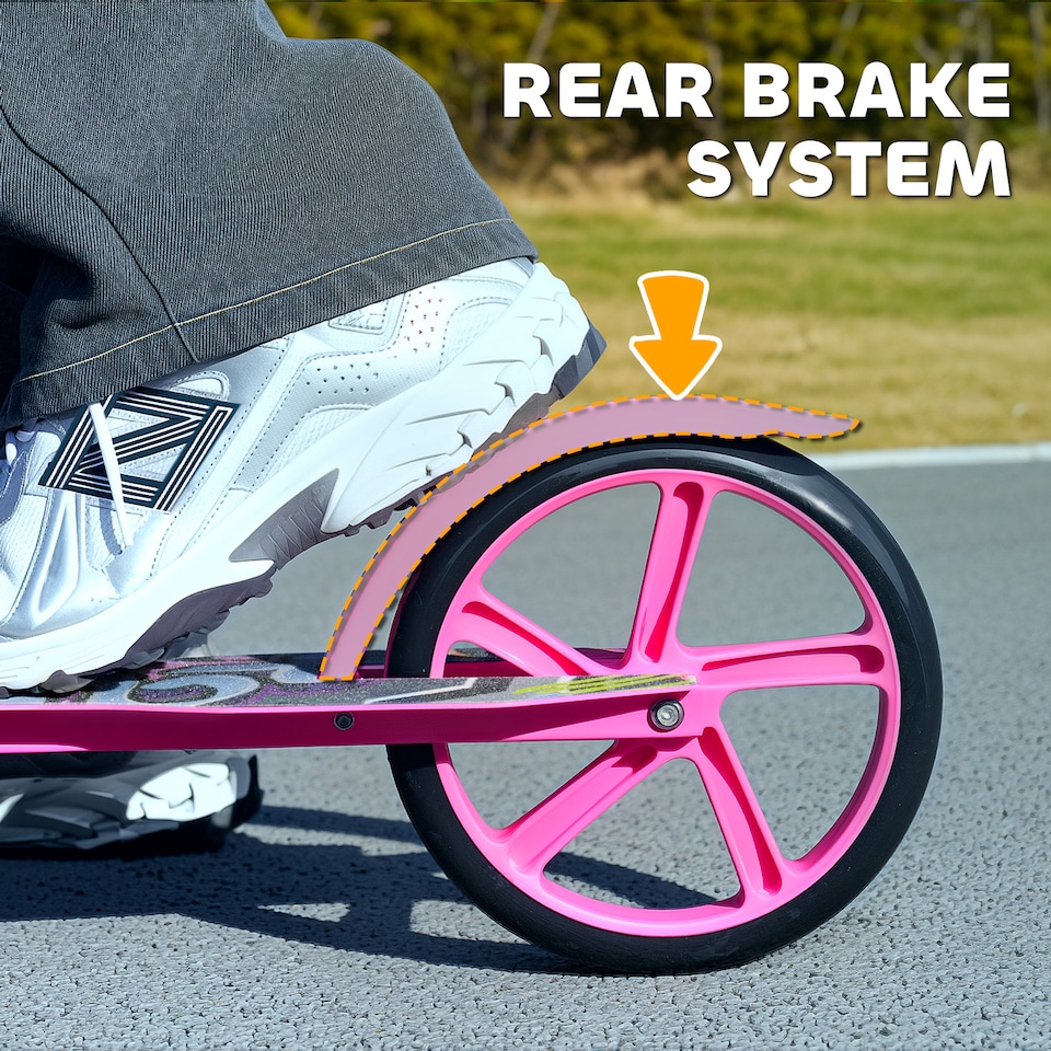 image 1 of AIYAPLAY Kids Scooter, Foldable Kick Scooter w/ Adjustable Handlebar, Pink | Pink | Pink | 94L x 38W x 88-103H cm