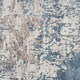 image 5 of KUKOON Blue Grey Distressed Abstract Non Slip Washable Low Pile Rug 60cm x 110cm Blue