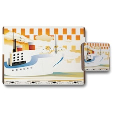 Art Deco Ship (Placemat & Coaster Set)