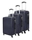 image 1 of 3 Pcs Suitcase Set ABS Hard Shell 4 Wheeled Trolley Lightweight Luggage PIONEER | Multi | Dark Blue | 3