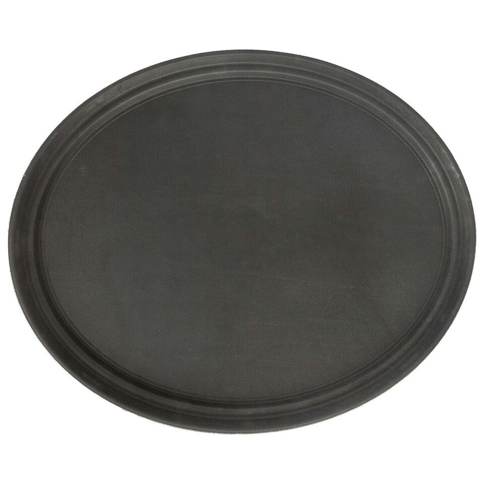 image 1 of Argon Tableware Oval Non-Slip Serving Tray - 79cm x 66cm - Black Black