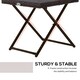 image 4 of Outsunny Folding Square Rattan Coffee Table w/ Steel Frame Bistro Garden Brown