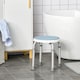 image 2 of HOMCOM 360 Swivel Seat Bath Shower Stool, Adjustable Height Shower Chair with Aluminium Frame Non-Slip Feet Chair Safe Support Home Assistance, Light Blue