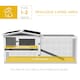 image 4 of PawHut Rabbit Hutch, Bunny Cage with Run & Sliding Tray, Hay Rack, Grey