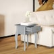 image 5 of HOMCOM French Style Side Table with Drawer, End Table with Curved Legs, Bedside Table for Living Room, Bedroom, Grey