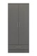 image 1 of Nevada 2 Door 1 Drawer Wardrobe - L52 x W78 x H182.5 cm - 3D Effect Grey | Grey | 3D Effect Grey