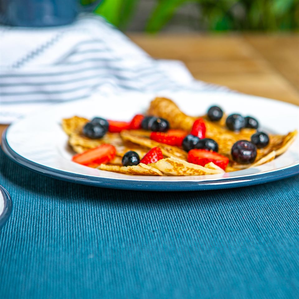 image 1 of Argon Tableware White Enamel Dinner Plates - 25.5cm - Navy - Pack of 6 | Blue | Navy