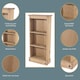 image 2 of Premium Corona 3-Shelf Low Narrow Bookcase - Solid Pine Construction with Wax Finish and Antique Wax Top | Brown | Antique Waxed Pine | One Size | 1
