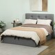 image 7 of HOMCOM Upholstered Ottoman Bed, 5ft King Storage Bed Frame, Grey | Grey | Grey