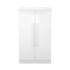 Carlton 2 Door Midi Wardrobe in Porcelain Matt (Ready Assembled) | White | Porcelain Matt