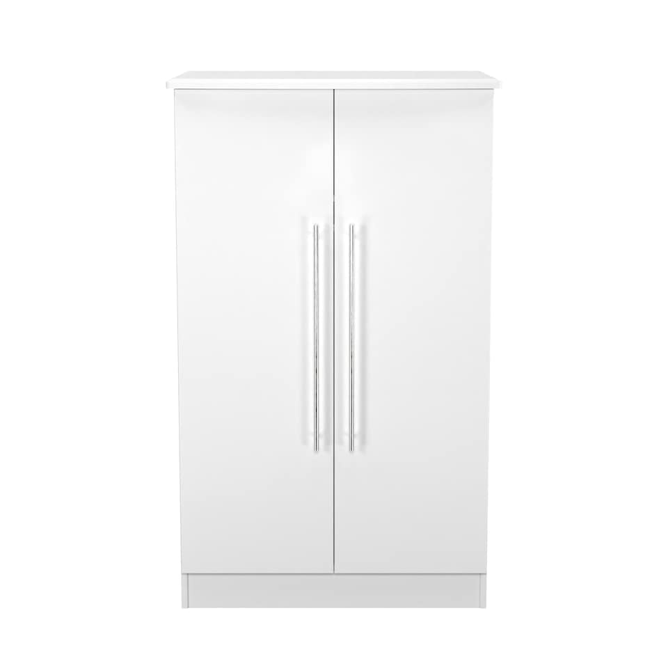 image 1 of Carlton 2 Door Midi Wardrobe in Porcelain Matt (Ready Assembled) | White | Porcelain Matt