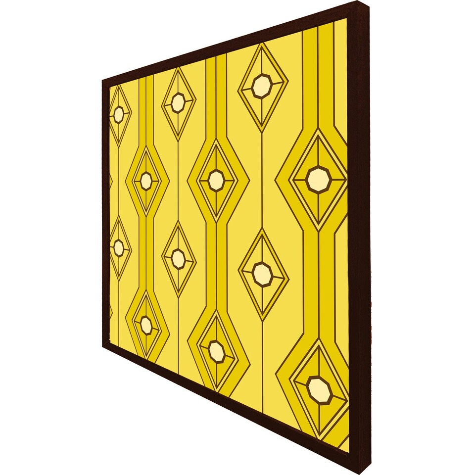 image 1 of Yellow geometric (Picutre Frame) Brown | Oak | S