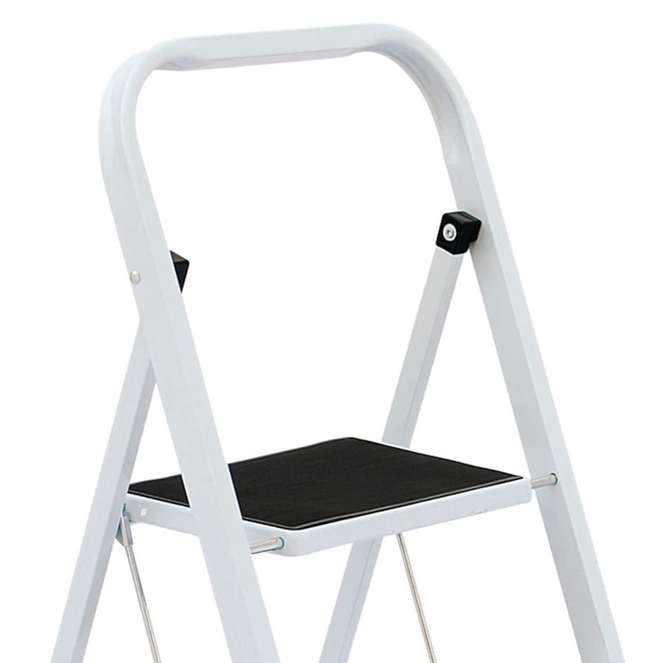 image 1 of Oypla Foldable 2 Step Ladder Stepladder Non Slip Tread Safety Steel White