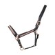 image 1 of Hy Rosciano Leather Horse Headcollar - Black/Rose Gold - Full