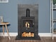 image 2 of OKO S2 Bio Ethanol Stove with Log Storage in Charcoal Grey with Angled Stove Pipe