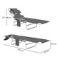 image 7 of Outsunny Foldable Sun Lounger 5 Level Adjustable Reclining Chair Dark Grey 