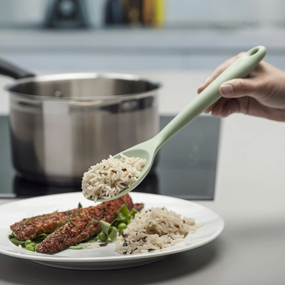 image 1 of Zeal Silicone Cooking Spoon, 28cm, Sage Green
