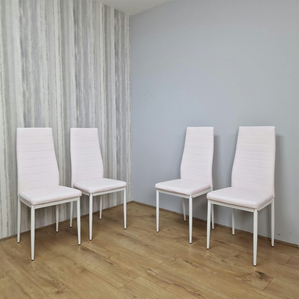 image 1 of Dining Chairs Set of 4 Pink Leather Kitchen Chairs Pink