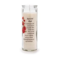 Memorial Glass Candle - Special Dad DF15807-D | White