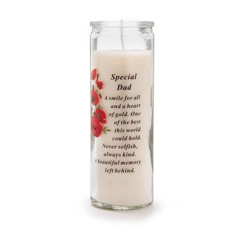 Memorial Glass Candle - Special Dad DF15807-D | White