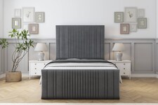 Sloomy Kingsley Armour Coniston Bed Frame With Mattress With 50" Upholstered Headboard 4'6 Double
