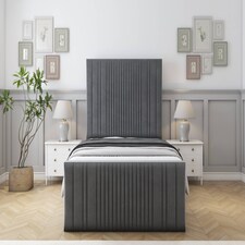Sloomy Kingsley Armour Coniston Bed Frame With Mattress With 50" Upholstered Headboard 4'6 Double