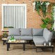 image 2 of Outsunny 4 PCS Garden Furniture Conversation Set w/ Loveseat Table, Grey