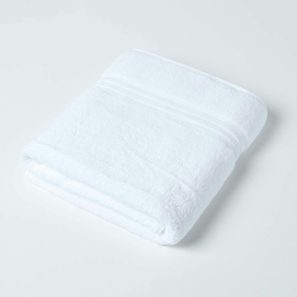 Homescapes Zero Twist Supima Cotton Bath Sheet - White | White | Bath sheet