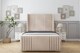 image 1 of Sloomy Camden Sand Naples Bed Frame With 50"  Upholstered Wingback Headboard 2'6 Small Single