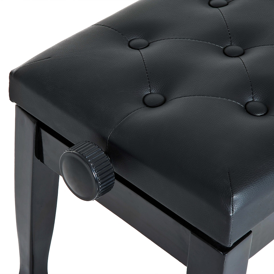 image 1 of HOMCOM Faux Leather Piano Stool Height Adjustable Seat Keyboard Bench Black