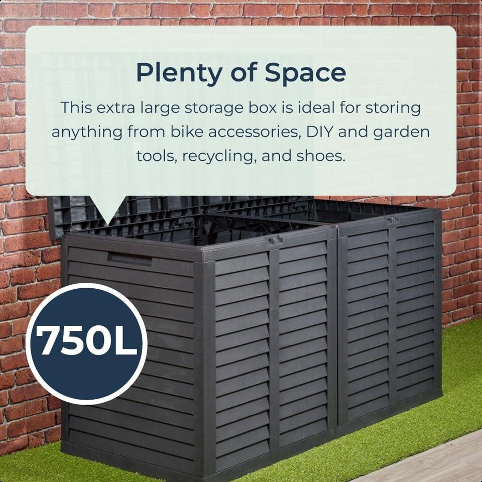 image 1 of Extra Large Outdoor Garden Storage Box 750L