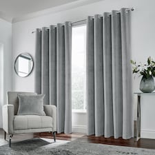 Luxury Enhanced Living Grey Velvet, Supersoft, Blackout, Thermal Pair of Curtains with Eyelet Top - 90 x 90 inch (229x229cm) | Grey | Grey | 2