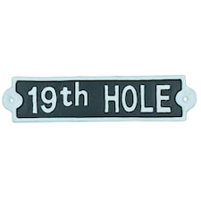 19th Hole Cast Iron Sign Plaque Wall Door Fence Post House Garden Yard Bar Pub