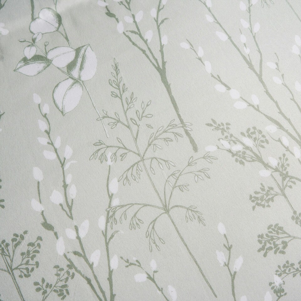 image 1 of OHS Willow Print Reversible Duvet Cover and Pillowcase Set, Double - Sage Green