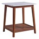 image 1 of Teamson Home Kingston Side Table With Faux Marble Top Solid Wood Leg, Walnut Finish