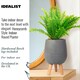 image 2 of Honeycomb Style Dark Grey Planter with Legs, Round Indoor Plant Pot Stand for Indoor Plants by Idealist Lite D21 H34 cm, 6L