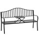 image 1 of Outsunny Outdoor Metal Frame 2 Seater Bench Patio Park Garden Seating Chair