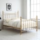 image 2 of Hampstead Traditional Style Distressed Antique Brass Effect Metal Bed Frame | Bronze | Antique Brass | King