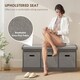 image 3 of HOMCOM Shoe Bench with 3 Fabric Baskets, Shoe Storage Bench with Seat Cushion, Shoe Cabinet for Entryway, Hallway, Living Room, Bedroom, Grey | Grey | Grey