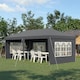 image 2 of Outsunny 3 x 6m Heavy Duty Gazebo Marquee Party Tent with Storage Bag Black