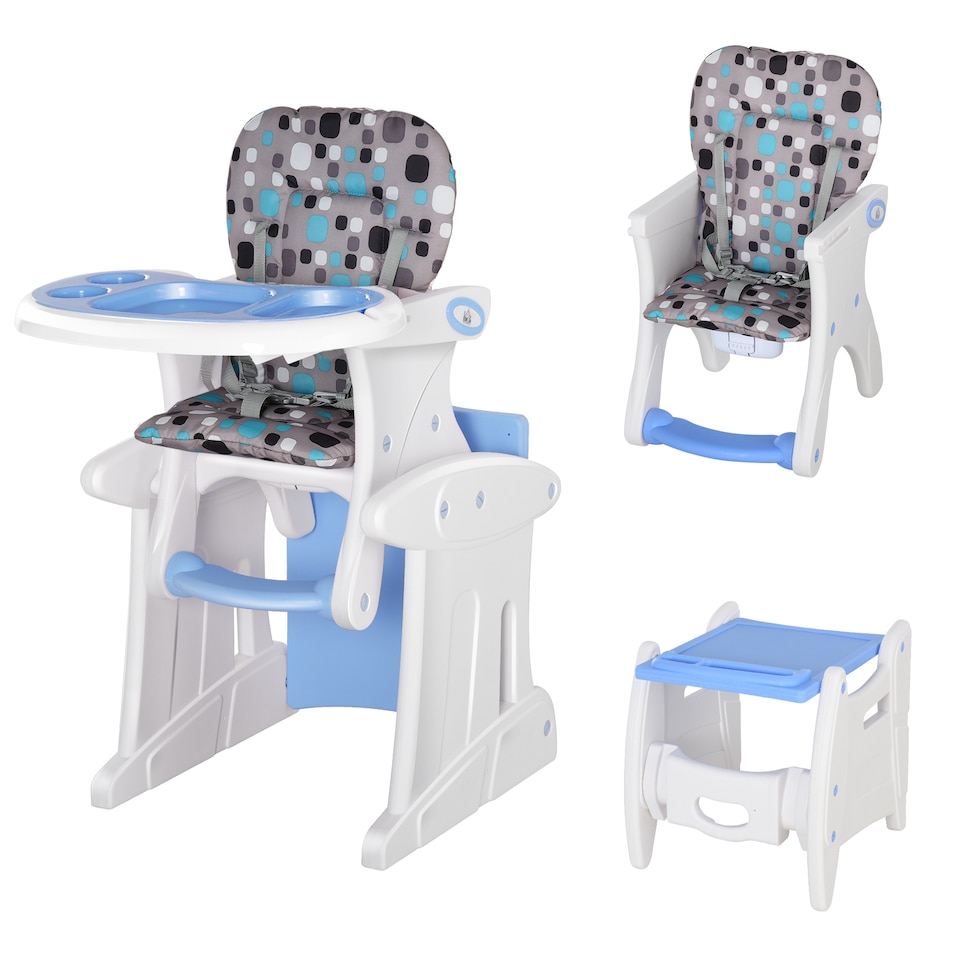 image 1 of HOMCOM 2-in-1 Convertible Baby High Chair Booster Seat w Removable Tray