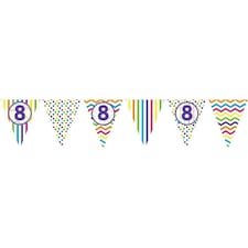 Creative Party Paper Pennant 8th Birthday Banner - Multicoloured - One Size