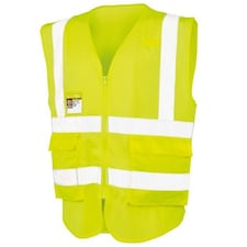 SAFE-GUARD By Result Unisex Adult Executive Safety Vest - Fluorescent Yellow - L