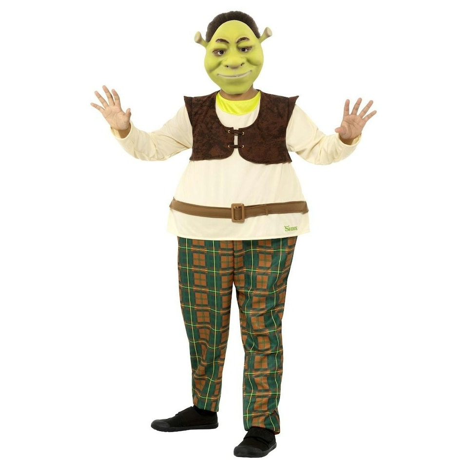 image 1 of Shrek Childrens/Kids Deluxe Costume Set - Green/Brown/Beige - 4-6 Years | Multi | 4