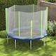 image 7 of SPORTNOW 8ft Trampoline Net Replacement with 6 Plastic Pole Covers, Weather-Resistant Trampoline Netting Replacement with Zipped Entrance, Poles Not Included